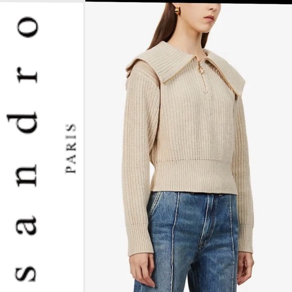 Sandro Sweaters - Sandro Paris Emmanuel Zip Up Jumper wool blend